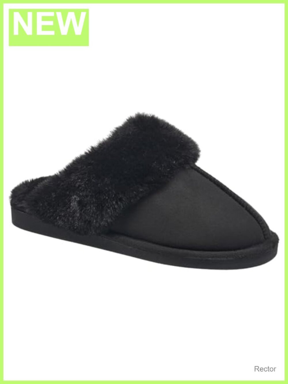 Women's Faux Fur Scuff Slippers with EVA Sole - Cozy House Slippers